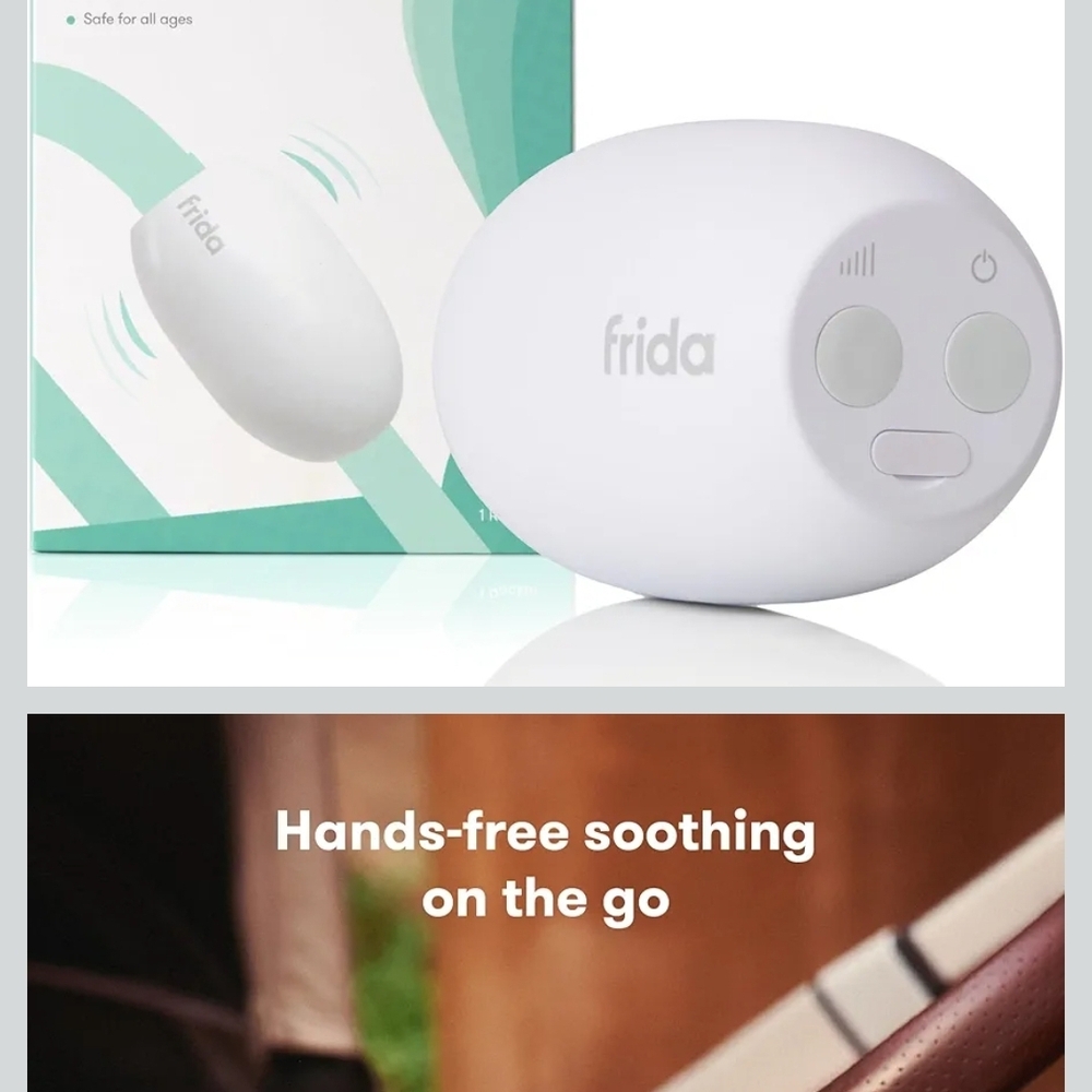 Frida Hands- Free Rocker White Soothes With Gentle Vibrations  At Home Or On Go